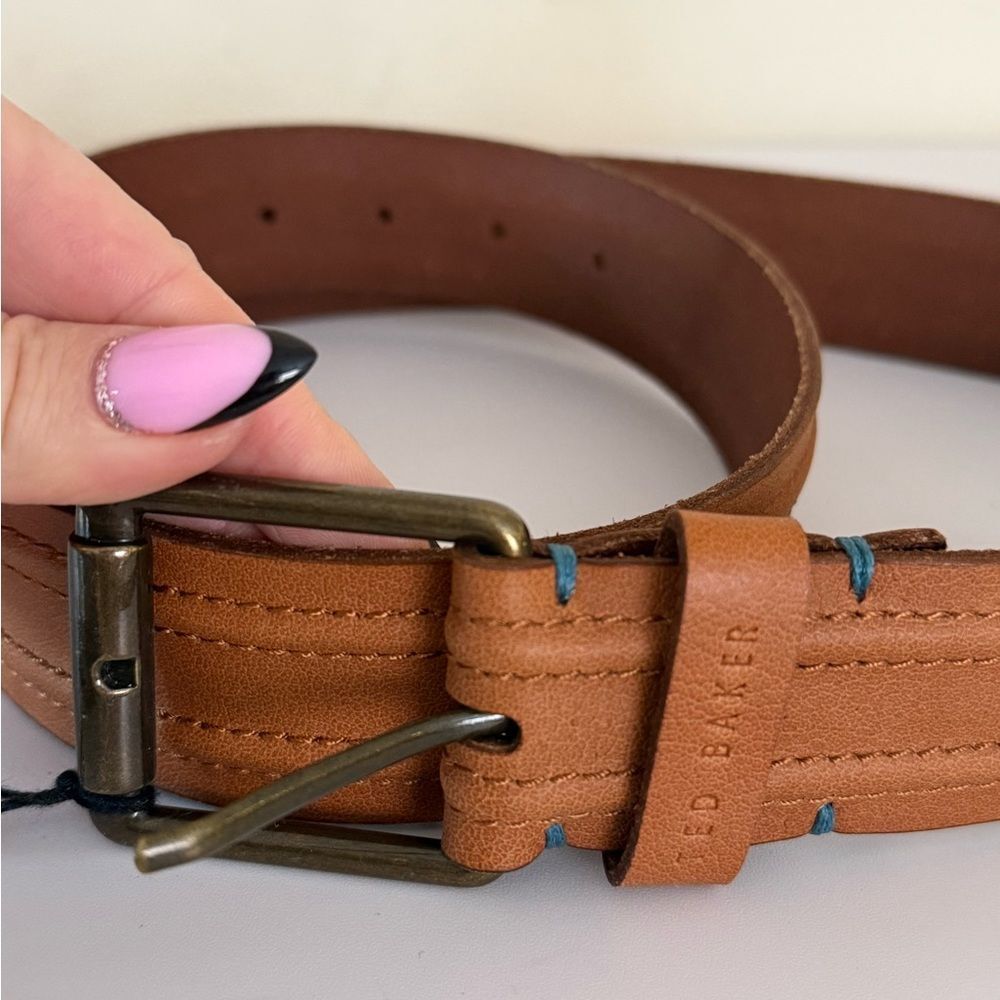 Ted Baker London 'SUMTIME' Men's Size
36 Piped Stitch Tan Leather Hip Belt